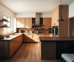 kuchnia z drewnem  inspiracje